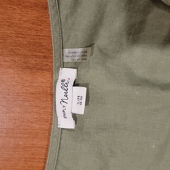 Sage Green Linen Dress - Picture 2 of 4